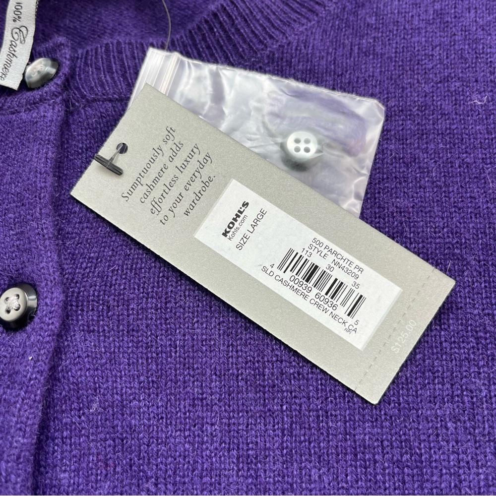 Apt. 9 🆕 100% Cashmere Cardigan Womens Large Button Front Academia Classic Prep - Picture 4 of 8